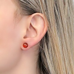 Amber earrings 8.0mm K14