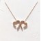 necklace with two hearts silver 925 rose gold plated 