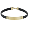 Men's K14 Gold Bracelet with Rubber Tile