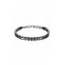 Luca Barra Ceramic steel bracelet with black stones BA1674