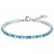Women's Riviera Tennis Bracelet in Luca Steel with Blue Zirconia