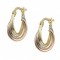 Hoop Earrings with Three Colors of 14K Gold sk1506
