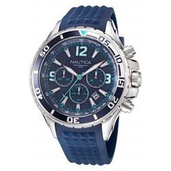 Nautica Chronograph watch in stainless steel with blue dial