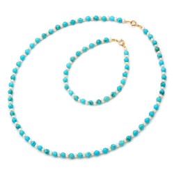 Set with Turquoise and Pearls K14