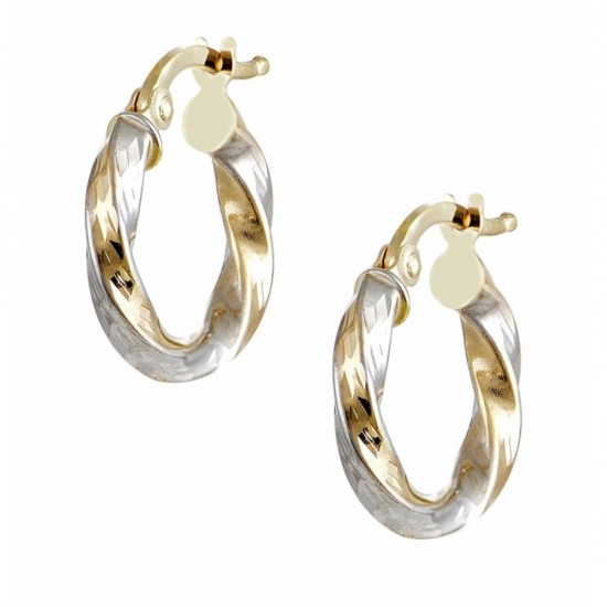 Hoop Earrings Made of 14K Gold and White Gold sk1511
