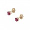9K Gold Stud Earrings Heart With Red Zircon sk152