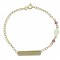 14K Gold Baby ID with Pink Zircon and Enamel "Baby" - Koumian Jewelry