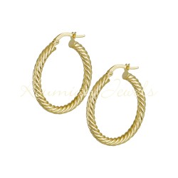 Earrings with gold rings 14 carats twisted SK078