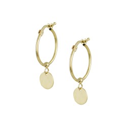 EARRINGS 14K GOLD RINGS WITH CIRCLE END 