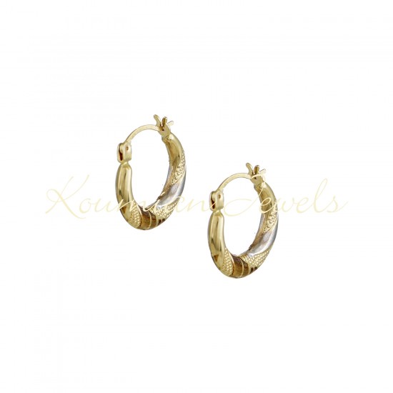 EARRINGS RINGS WITH YELLOW WHITE PINK GOLD