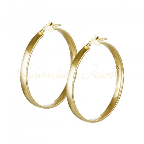Earrings gold rings 14 carats glossy