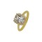 Gold rosette ring  white zircons 14 carats 