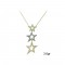 Necklace with three gold stars and 14 with zirconium