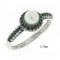 Rosette ring with 14ct white gold pearl 