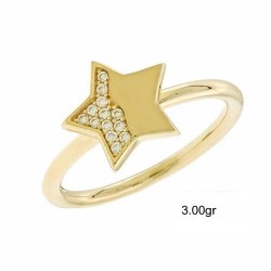14ct Gold Ring with White Zirconia 
