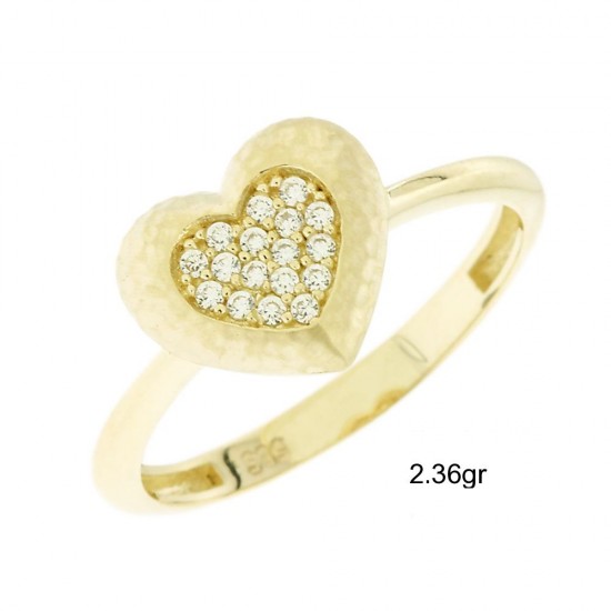 Δαχτυλίδι  Καρδιά Χρυσό 14Κ