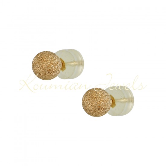 Σκουλαρίκια  χρυσά καρφωτά μπίλια Ιταλικής σχεδίασης ER1474