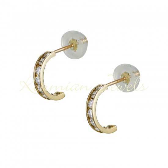 Earrings gold rings k 14 Italian design