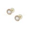 14ct Gold Earrings Rosette Pearls with Zirconia 