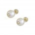 Pearl earrings with zirconia inside