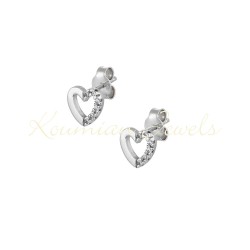14ct white gold earrings with zirconia 