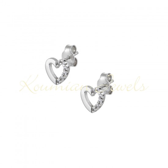 14ct white gold earrings with zirconia